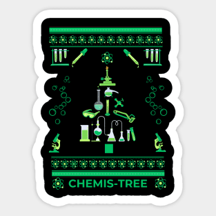 Nerdy Christmas Chemis-Tree Green Sticker